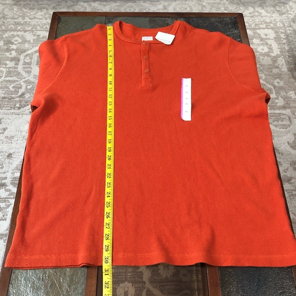 NWT Merona Shirt Men's XXL Rust Orange Thermal Waffle Knit Henley Long Sleeve - Picture 13 of 13